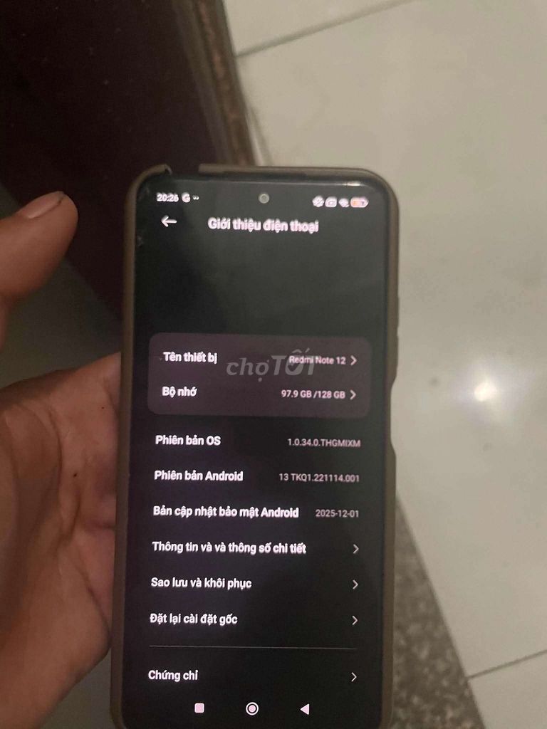 Xiaomi Redmi Note 12 128GB Đen Đã sử dụng. Mua bán Điện thoại tại Thị xã Bến Cát Bình Dương được đăng bởi đạt hình 1