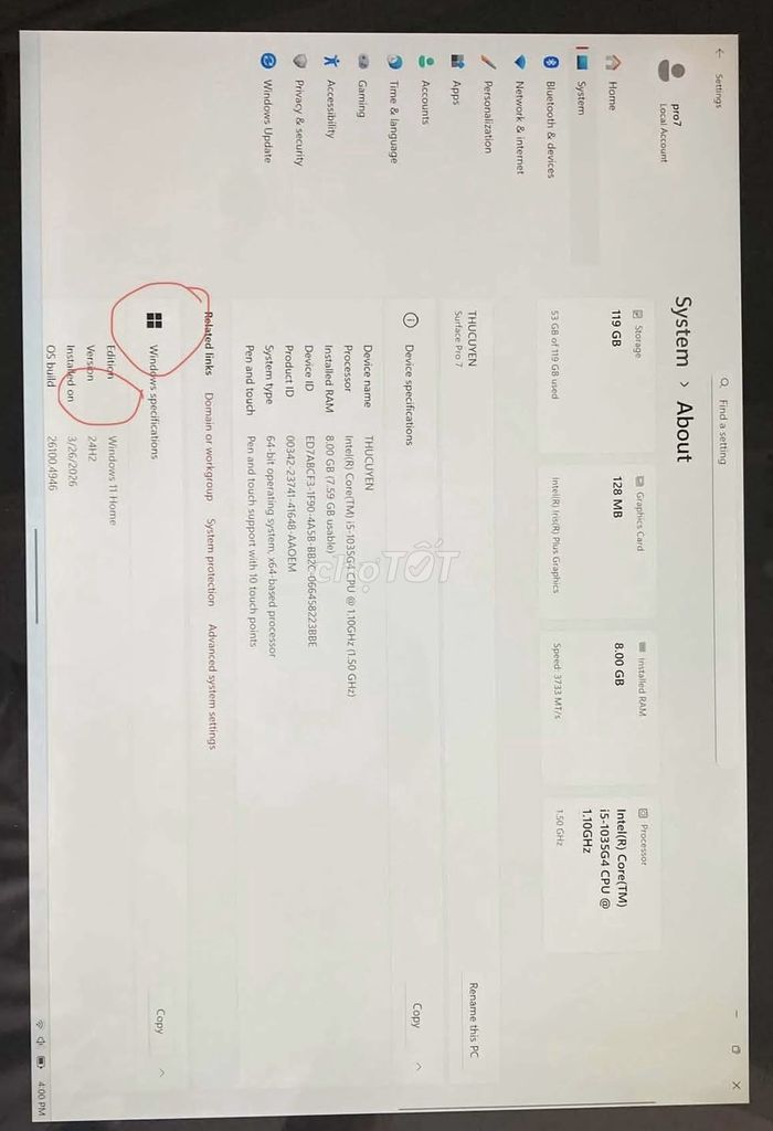 Microsoft Surface Pro 7 . Mua bán Laptop tại Quận Gò Vấp Tp Hồ Chí Minh được đăng bởi hoang hình 1