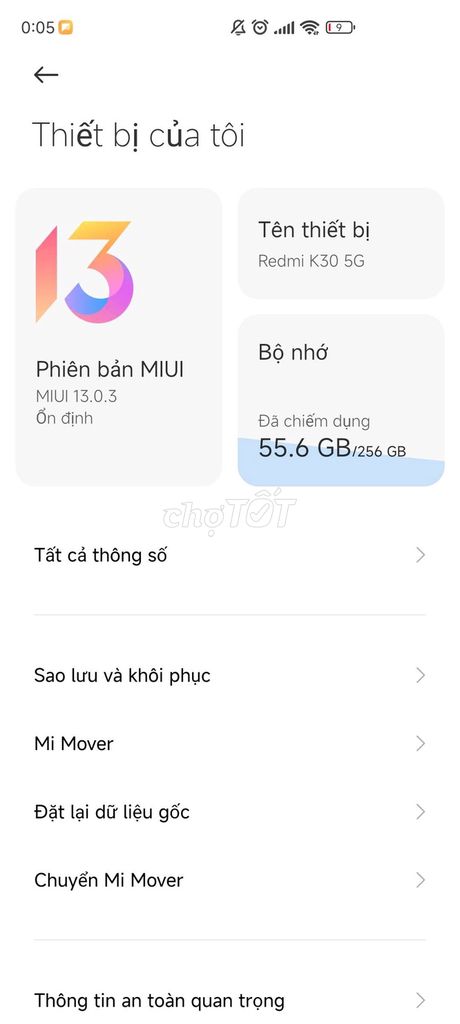 Xiaomi Redmi K30 5G 256GB Xanh. Mua bán Điện thoại tại Quận Ngô Quyền Hải Phòng được đăng bởi Lê Thái Đức Mạnh hình 1