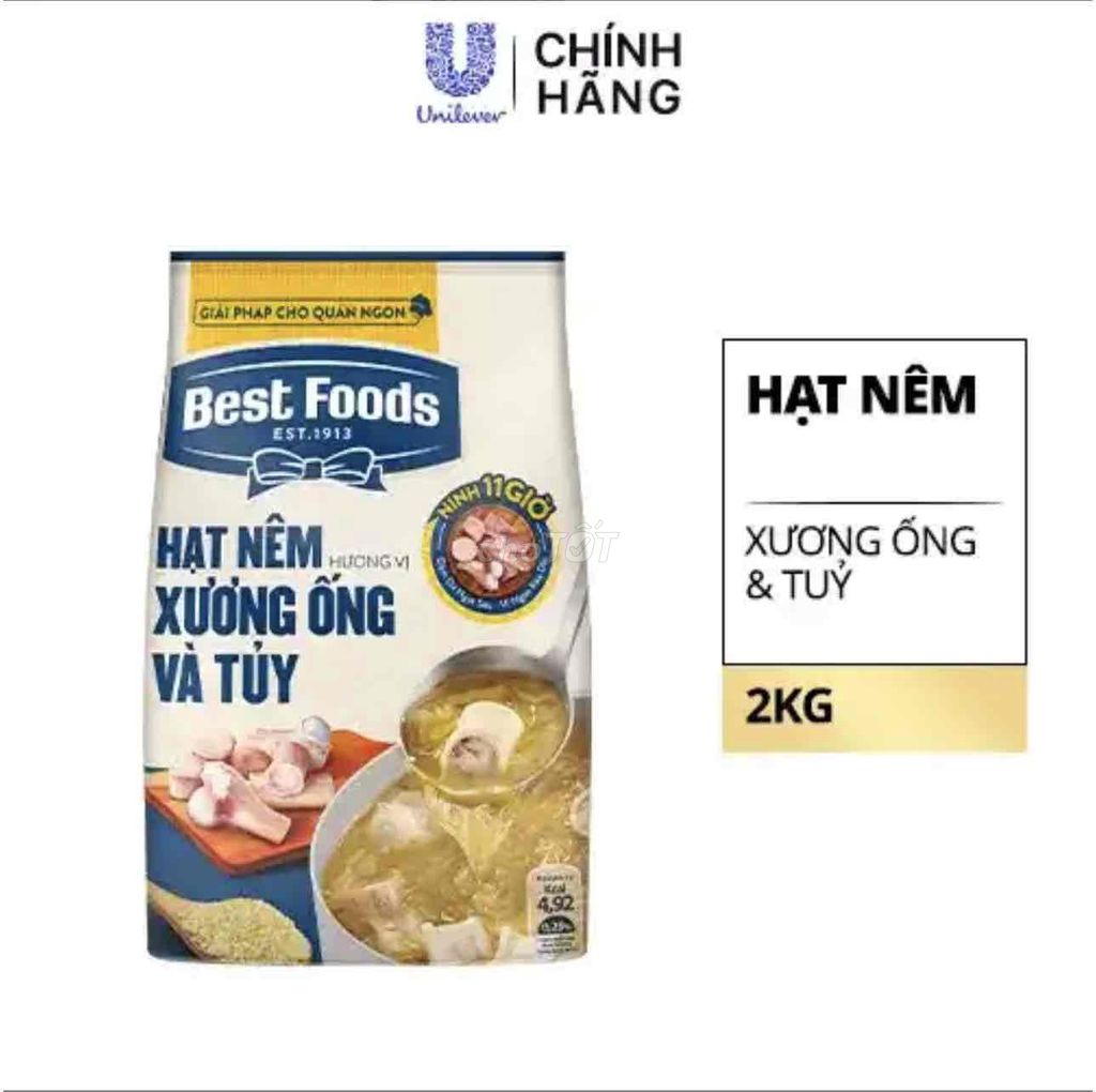 Hạt nêm Best Foods Xương ống tủy 2kg. Mua bán Đồ ăn, thực phẩm và các loại khác tại Huyện Hóc Môn Tp Hồ Chí Minh được đăng bởi Npp Unilever cuchi hocmon q12 hình 1