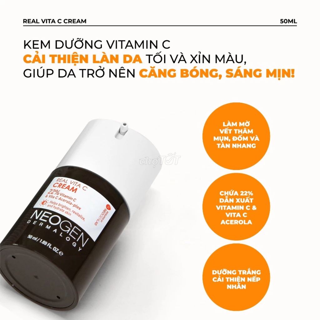 Kem dưỡng da Neogen Real Vita C Cream. Mua bán Phụ kiện thời trang khác tại Thành phố Phan Thiết Bình Thuận được đăng bởi Vân Anh Võ Lê hình 1