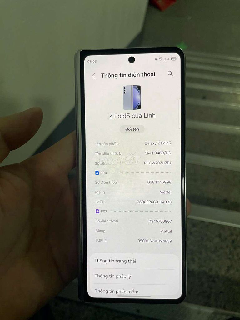 Samsung Galaxy Z Fold5 256GB. Mua bán Điện thoại tại Huyện Việt Yên Bắc Giang được đăng bởi Lý Tài Linh hình 1