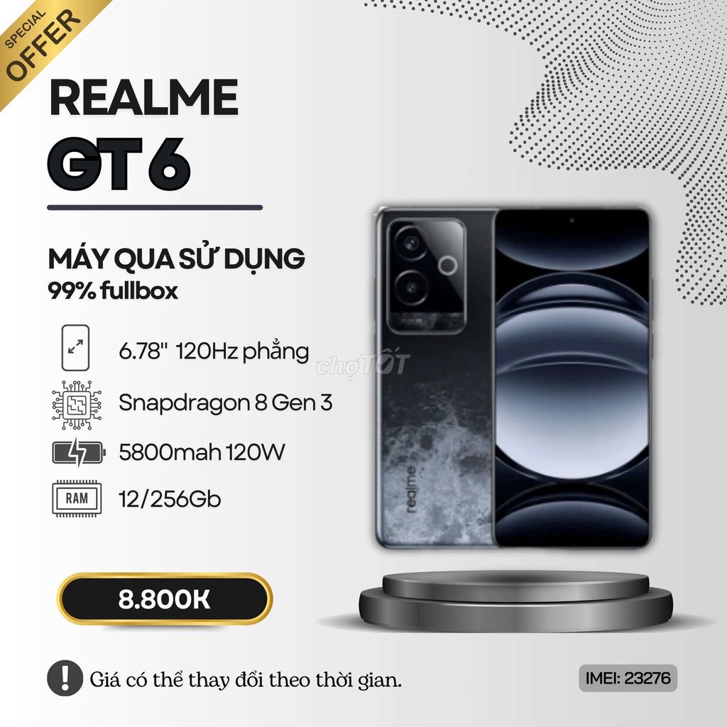 ⭐REALME GT 6 ĐEN+TRẮNG 256GB