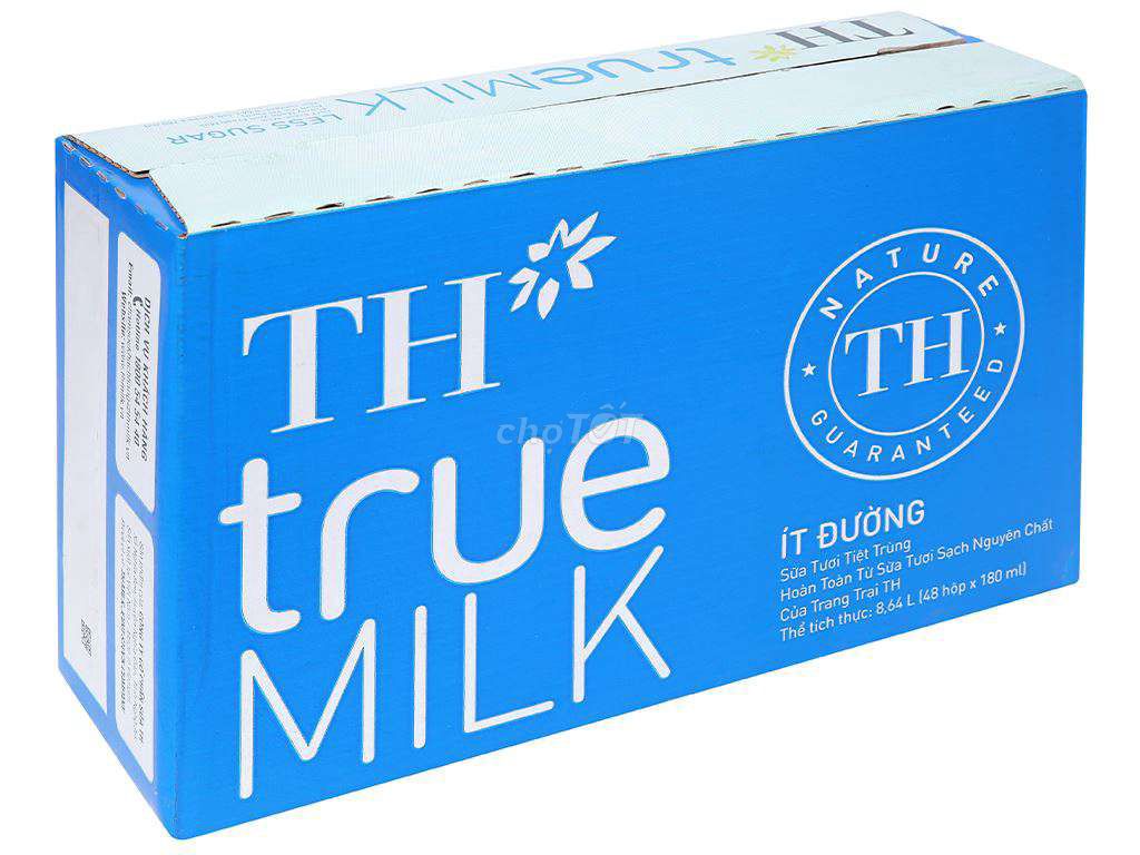 Sữa tươi TH True Milk Ít đường 180ml 48 hộp. Mua bán Đồ ăn, thực phẩm và các loại khác tại Thành phố Bến Tre Bến Tre được đăng bởi Siêu Thị Sữa Bé hình 1