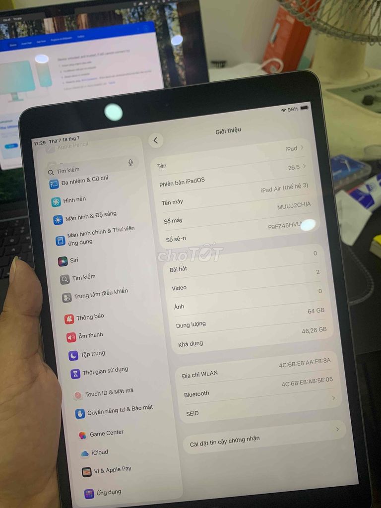 Apple iPad Air 3 Wifi Xám 64GB. Mua bán Máy tính bảng tại Thành phố Cam Ranh Khánh Hòa được đăng bởi thái hình 1
