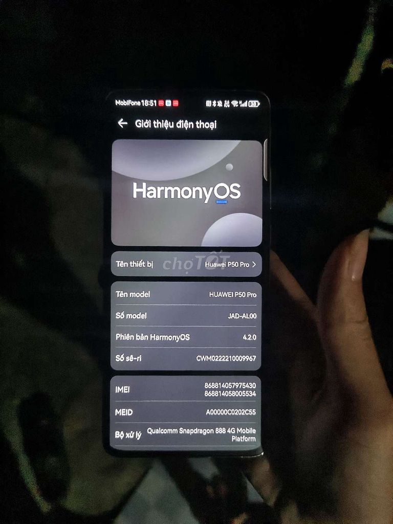Huawei P50 Pro 128GB Trắng 80% pin. Mua bán Điện thoại tại Huyện Xuân Lộc Đồng Nai được đăng bởi Văn Sang hình 1