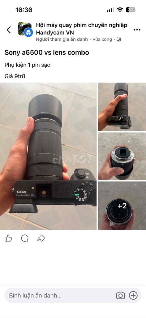 Máy ảnh Sony a6500 Đen 1 pin sạc. Mua bán Máy ảnh, Máy quay tại Quận Ngũ Hành Sơn Đà Nẵng được đăng bởi minh quang hình 1