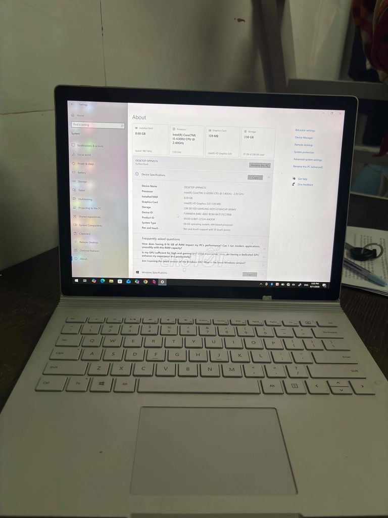 Microsoft Surface Book i5-6300U 8GB/238GB SSD. Mua bán Laptop tại Quận Liên Chiểu Đà Nẵng được đăng bởi Nguyễn Trí hình 1