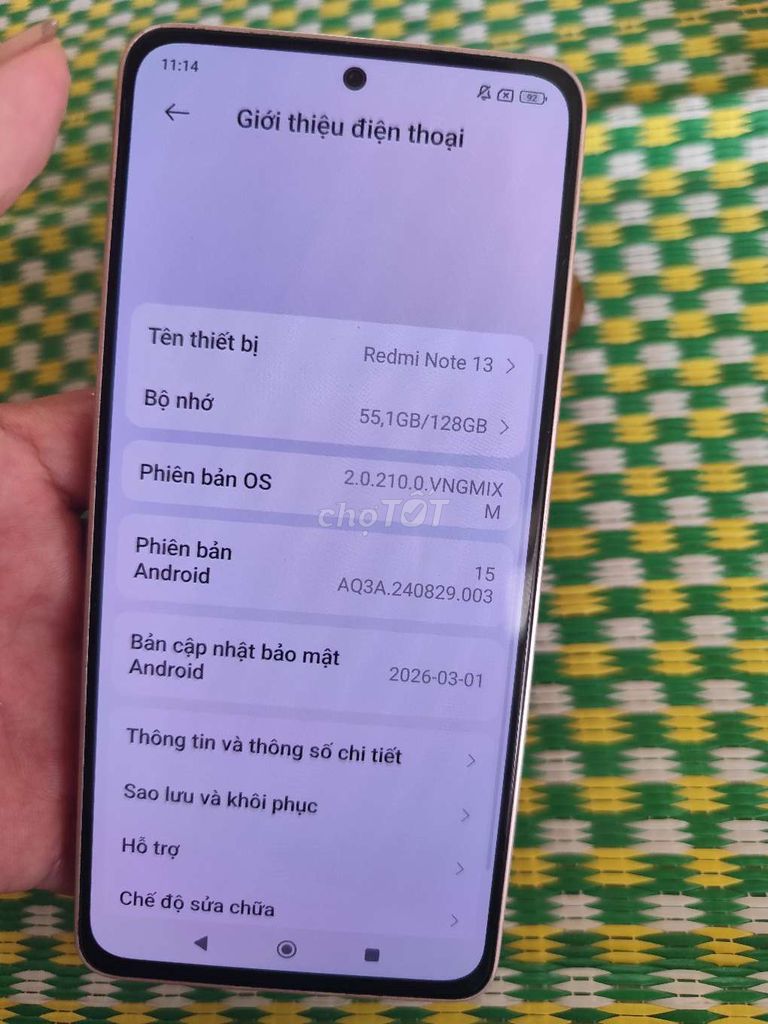 Xiaomi Redmi Note 13 6GB/128GB Vàng. Mua bán Điện thoại tại Quận Liên Chiểu Đà Nẵng được đăng bởi nam hải hình 1