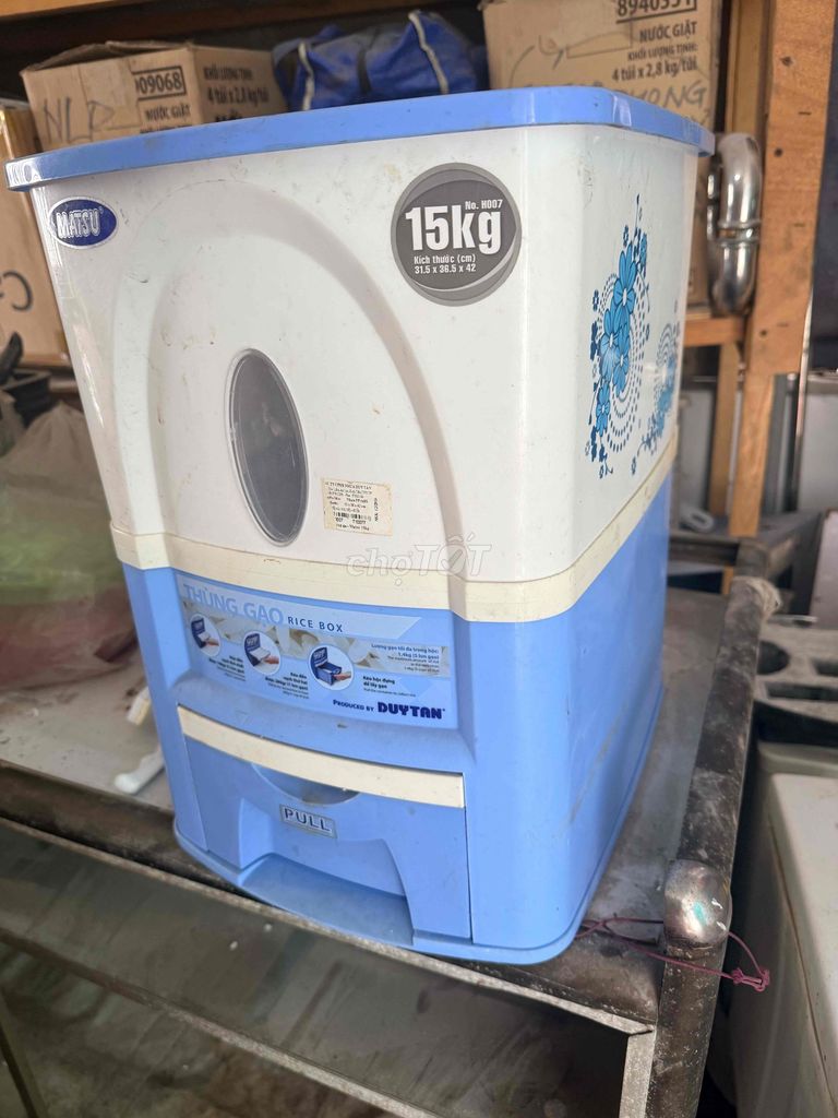 Thùng đựng gạo Duy Tân H007 15kg Nhựa Trắng, Xanh. Mua bán Dụng cụ nhà bếp tại Huyện Bình Chánh Tp Hồ Chí Minh được đăng bởi Phan Phước Hiền hình 1
