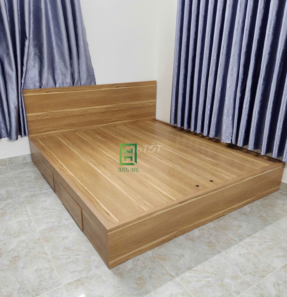 Giường ngủ Gỗ MDF Vàng gỗ 1m2 x 2m. Mua bán Giường, chăn ga gối nệm tại Quận 3 Tp Hồ Chí Minh được đăng bởi Nội Thất Quang Hùng TD hình 1