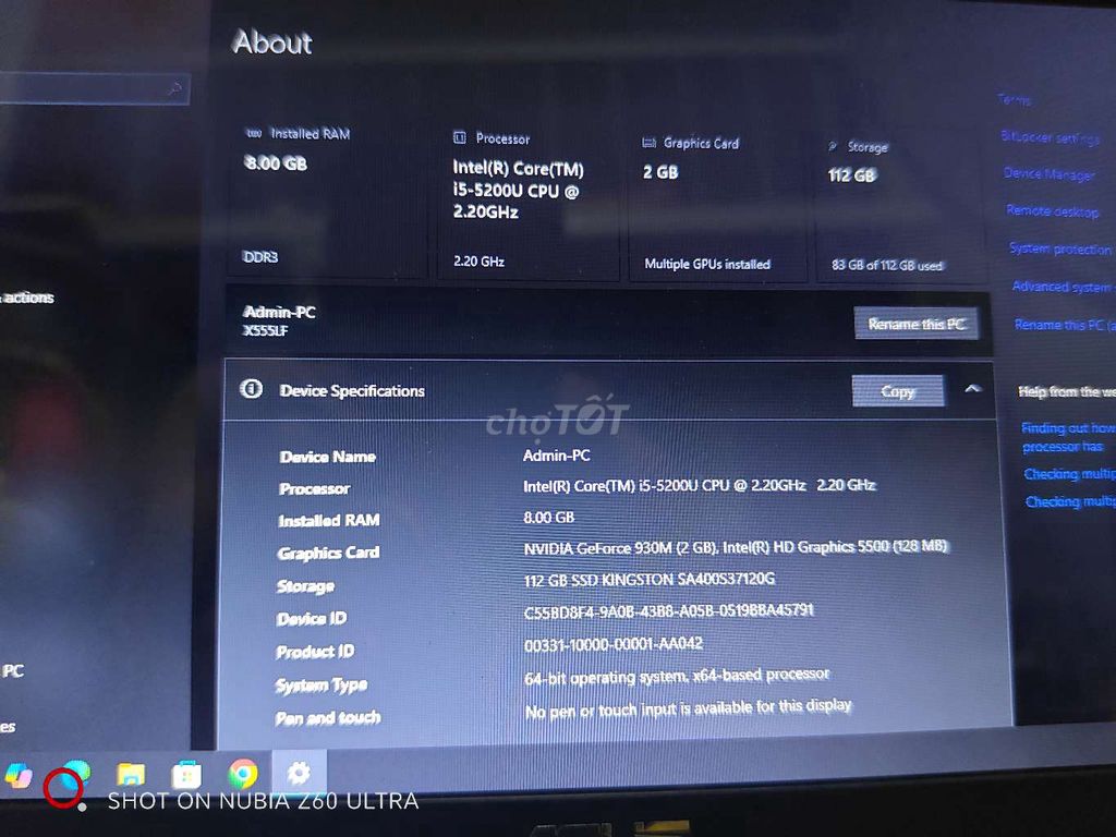 Laptop Asus i5-5200U 8GB/112GB Đen. Mua bán Laptop tại Quận Liên Chiểu Đà Nẵng được đăng bởi Hồ Thị Anh Thư hình 1