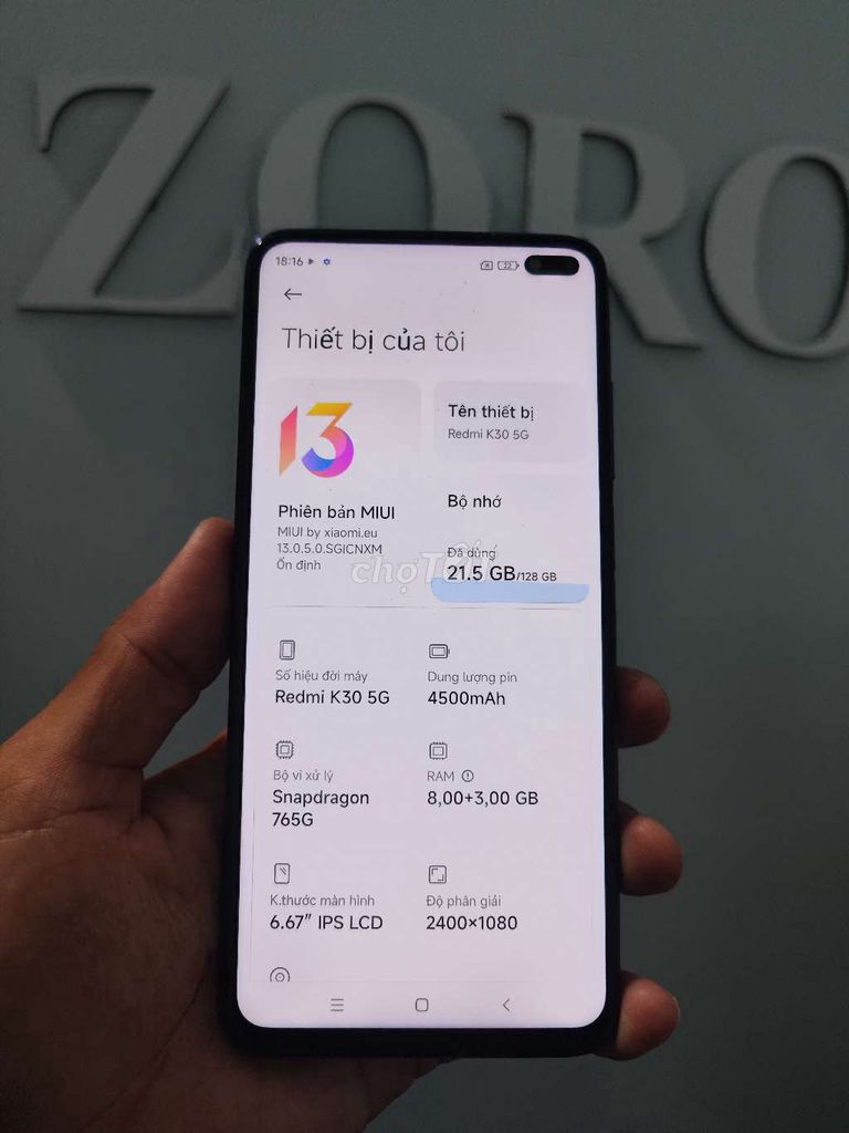 Xiaomi Redmi K30 5G 128GB Xanh. Mua bán Điện thoại tại Thành phố Sóc Trăng Sóc Trăng được đăng bởi ZORO CHUYÊN SỌC hình 1