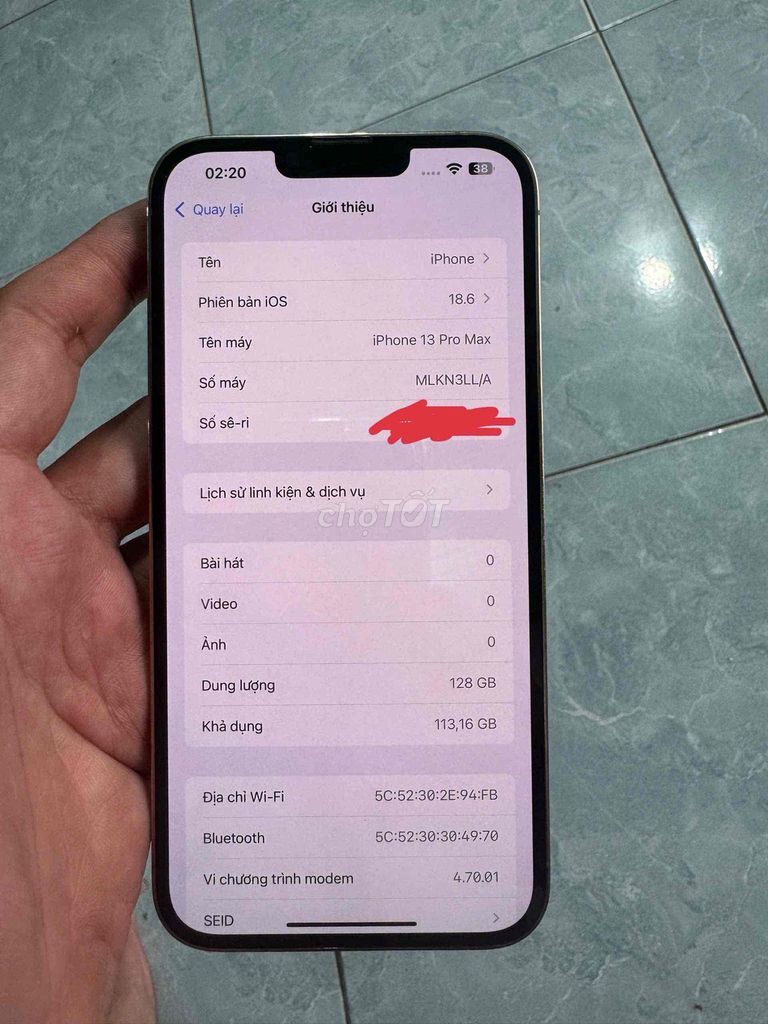 iphone 13 pro max 128gb quốc tế mỹ LL. Mua bán Điện thoại tại Thành phố Tây Ninh Tây Ninh được đăng bởi cầm đồ  hình 1