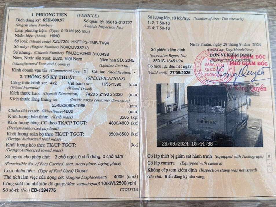 Bán hino xzu730 sx 2020 tải 4t8 thùng 5m7. Mua bán Xe tải, xe ben tại Thành phố Thuận An Bình Dương được đăng bởi hồng thanh hình 6