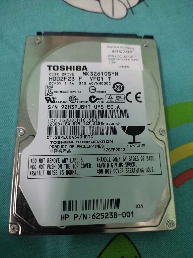 Hdd laptop tosiba 320g sức khỏe tốt