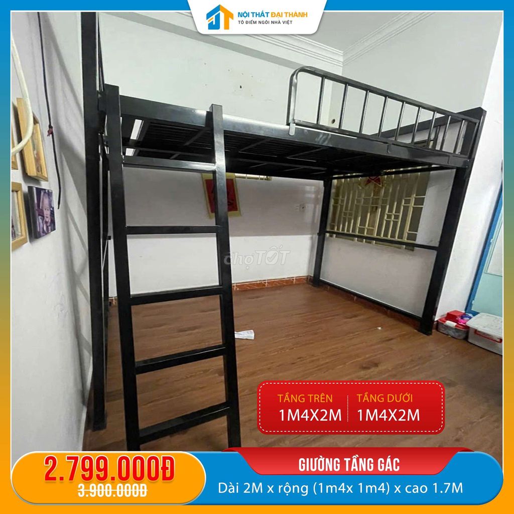 Giường sắt 1 tầng trên Cao1M4X2M Cứng CápTiện Lợi. Mua bán Giường, chăn ga gối nệm tại Quận Tân Phú Tp Hồ Chí Minh được đăng bởi NỘI THẤT ĐẠI THÀNH hình 1