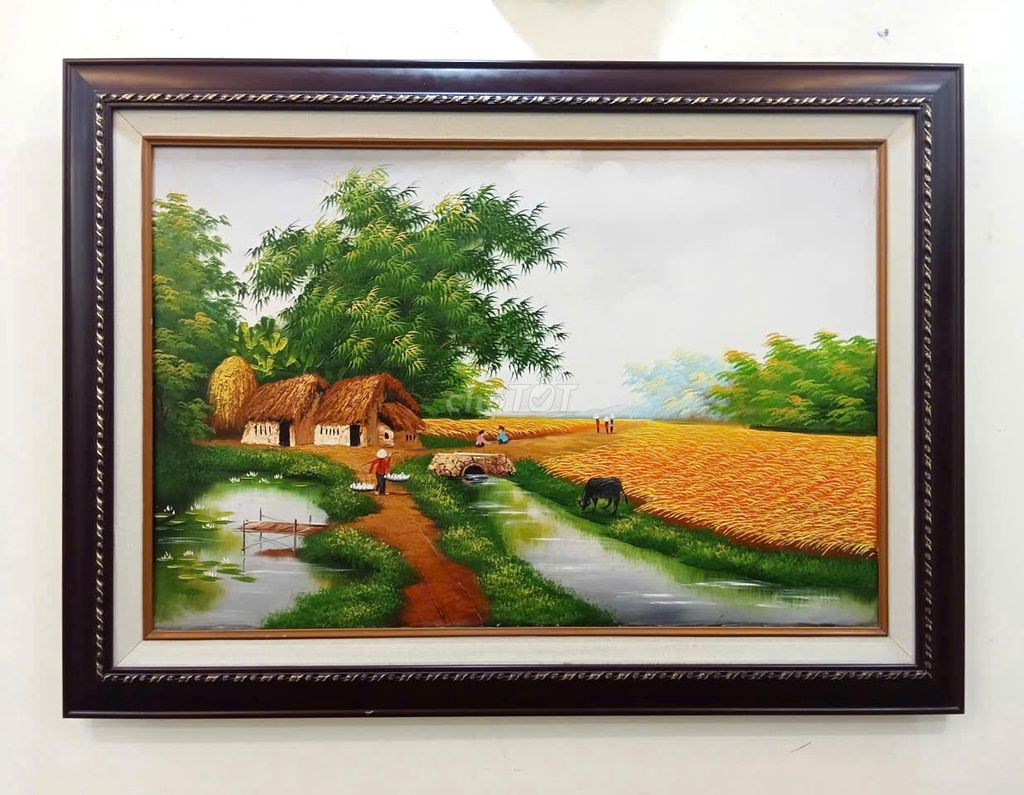 Tranh sơn dầu Đồng quê 110x80 cm. Mua bán Đồ sưu tầm, đồ cổ tại Quận Hoàng Mai Hà Nội được đăng bởi Mai Xuân Tình hình 1