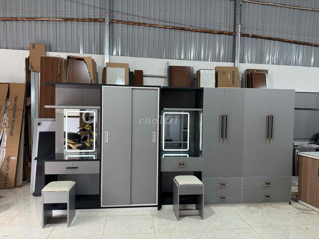 Tủ quần áo Nhựa Xám kết hợp bàn phấn. Mua bán Tủ, kệ gia đình tại Quận 1 Tp Hồ Chí Minh được đăng bởi đồ gỗ CN giá xưởng hình 1