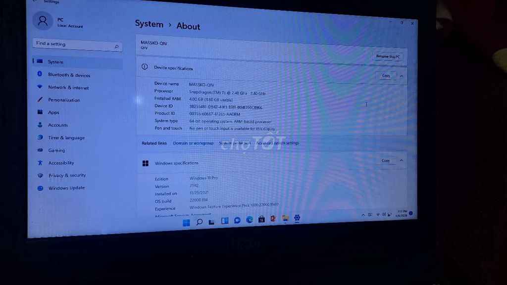 MASSKO Q1V Snapdragon 7c 4GB Đen. Mua bán Laptop tại Huyện Hà Trung Thanh Hóa được đăng bởi Dương ánh hình 1