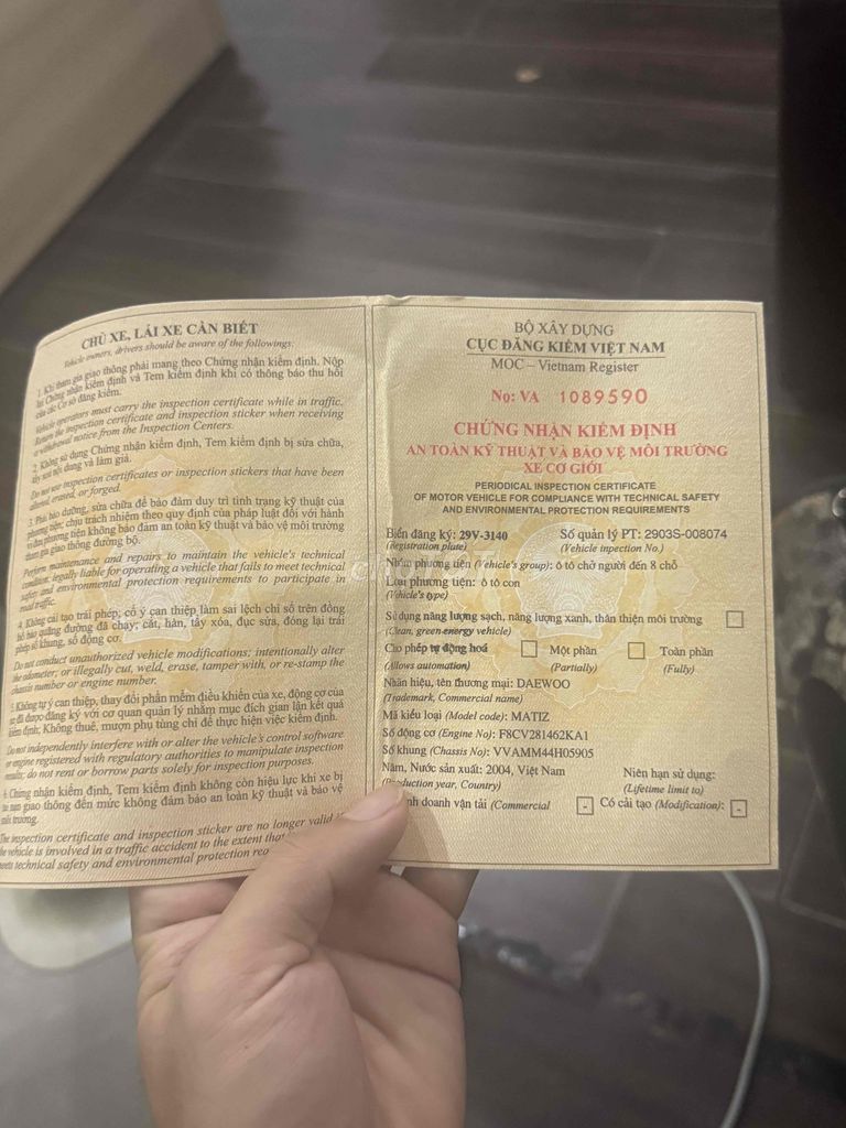 Chevrolet Matiz 2004 - 300000 km. Mua bán Ô tô tại Thành phố Thủ Dầu Một Bình Dương được đăng bởi Cô Tấm hình 6