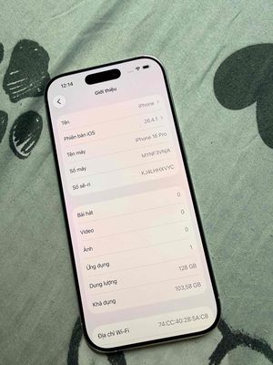 iPhone 16 Pro 128GB Bạc 99%
