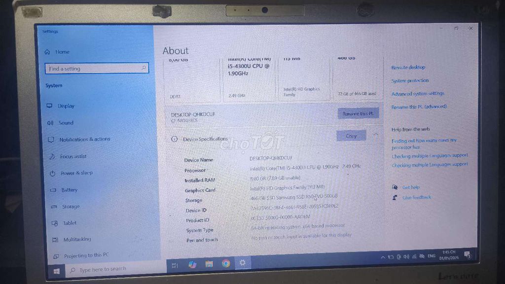 Panasonic CF-NX3 i5-4300U 8GB/500GB. Mua bán Laptop tại Thị xã Phú Mỹ Bà Rịa - Vũng Tàu được đăng bởi Xuân Nguyễn hình 1