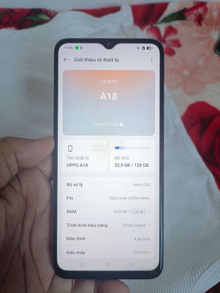 Oppo A18 128GB Xanh. Mua bán Điện thoại tại Thành phố Sa Đéc Đồng Tháp được đăng bởi S7N hình 1