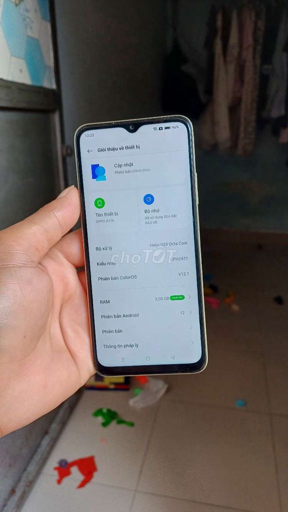 OPPO A17k 3GB/64GB Vàng. Mua bán Điện thoại tại Quận 12 Tp Hồ Chí Minh được đăng bởi lam anh hình 1
