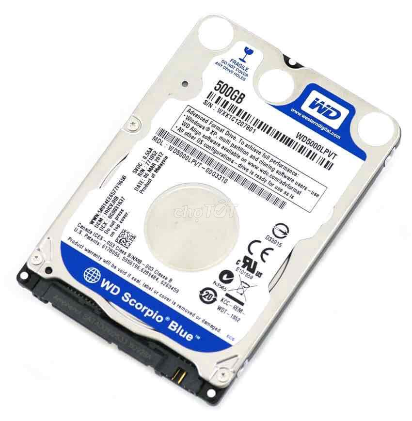 Ổ cứng HDD Western Digital 500GB SATA 3 Đã sử dụng. Mua bán Linh kiện (RAM, Card...) tại Thành phố Thanh Hóa Thanh Hóa được đăng bởi Đức Anh hình 1