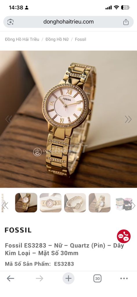 Đồng hồ Fossil ES3284 Nữ Vàng hồng. Mua bán Đồng hồ tại Quận Hải Châu Đà Nẵng được đăng bởi Nguyen Hieu Hoa hình 1