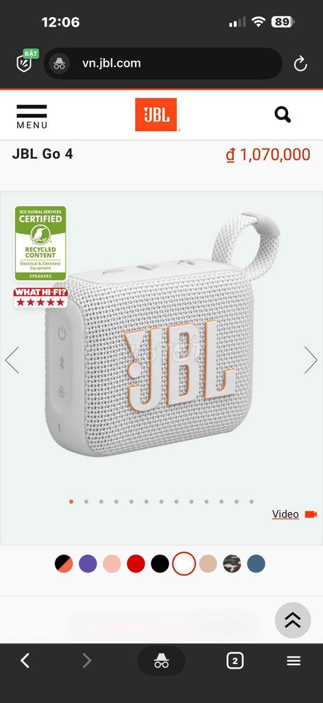 Loa Bluetooth JBL Go 4 Trắng Đã sử dụng. Mua bán Tivi, Âm thanh tại Huyện Triệu Sơn Thanh Hóa được đăng bởi Xinzhao hình 1