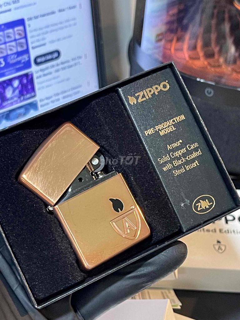 Bật lửa Zippo Amor Copper 24 Đồng đỏ. Mua bán Đồ sưu tầm, đồ cổ tại Quận Liên Chiểu Đà Nẵng được đăng bởi Lê An An hình 1