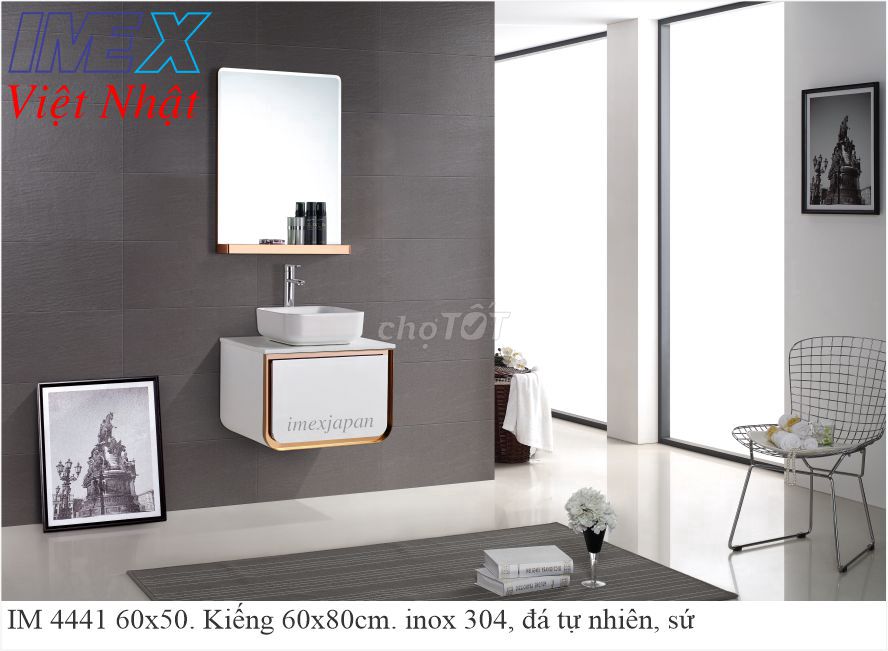 Bộ lavabo tủ inox 304 IMEX Việt Nhật IM 4441