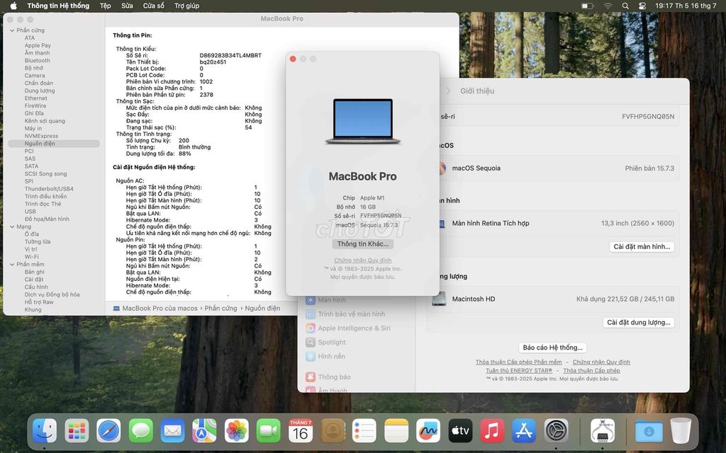 Apple MacBook Pro M1 16GB/256GB Xám. Mua bán Laptop tại Quận Ba Đình Hà Nội được đăng bởi Nguyen  hình 1