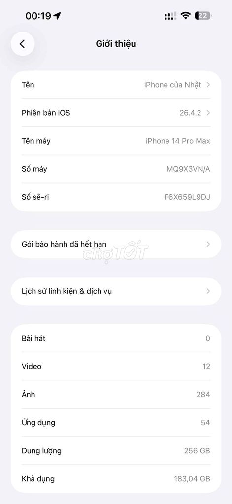 Apple iPhone 14 Pro Max 256GB Tím Đã qua sử dụng. Mua bán Điện thoại tại Huyện Thanh Trì Hà Nội được đăng bởi bùi văn nhật hình 1
