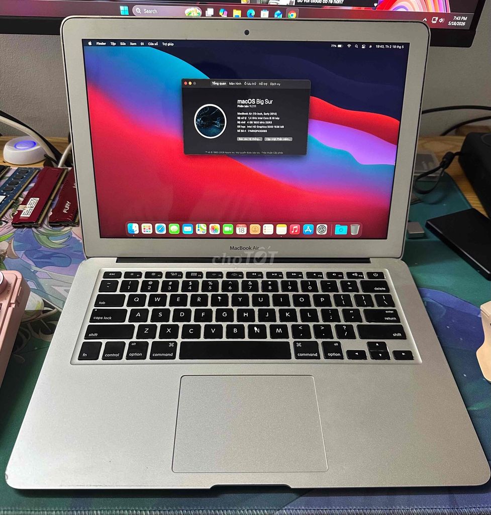 Apple MacBook Air 13 inch Core i5 128GB Bạc. Mua bán Laptop tại Huyện Thuỷ Nguyên Hải Phòng được đăng bởi PC Thông Thái hình 1