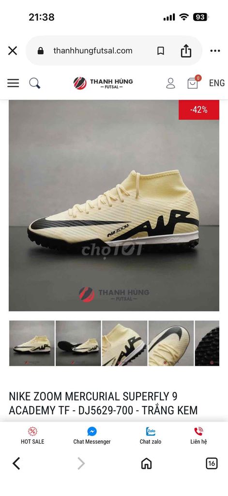 Giày đá bóng Nike Zoom Mercurial Superfly 9. Mua bán Đồ thể thao, Dã ngoại tại Quận 12 Tp Hồ Chí Minh được đăng bởi SuraSuru hình 1