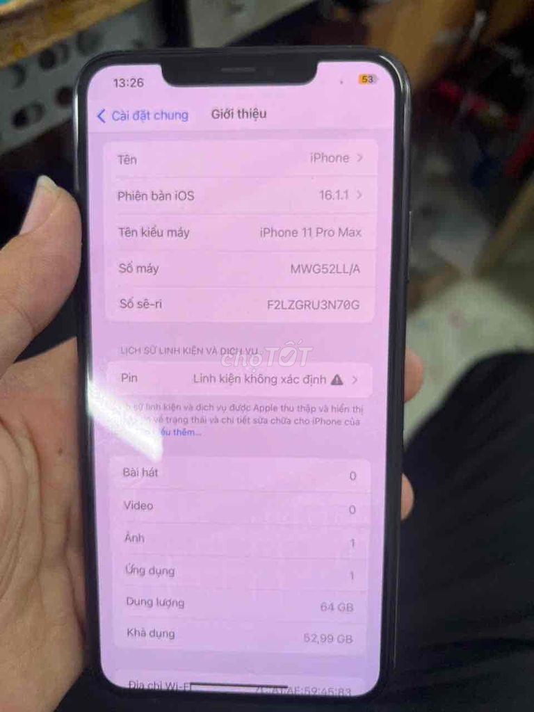 Apple iPhone 11 Pro Max 64GB Xám. Mua bán Điện thoại tại Huyện Đắk Song Đắk Nông được đăng bởi Phúc Sửa Táo Tận Nhà hình 1