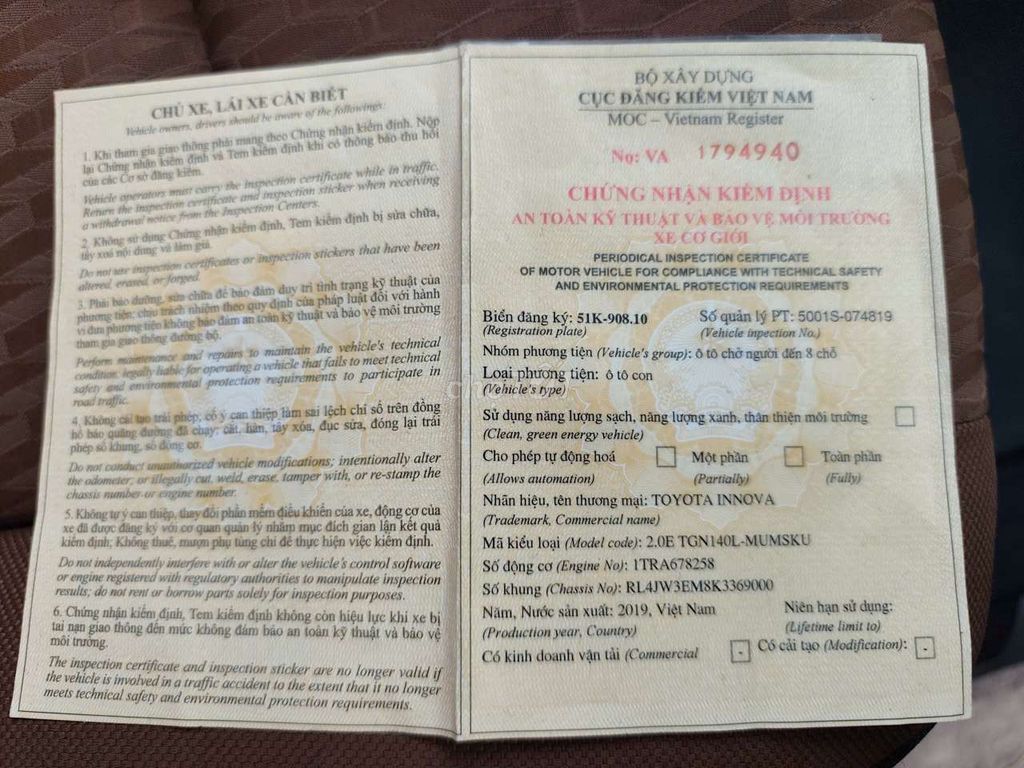 Innova E 2019 - bao check. Mua bán Ô tô tại Quận 12 Tp Hồ Chí Minh được đăng bởi Mr Vũ hình 16