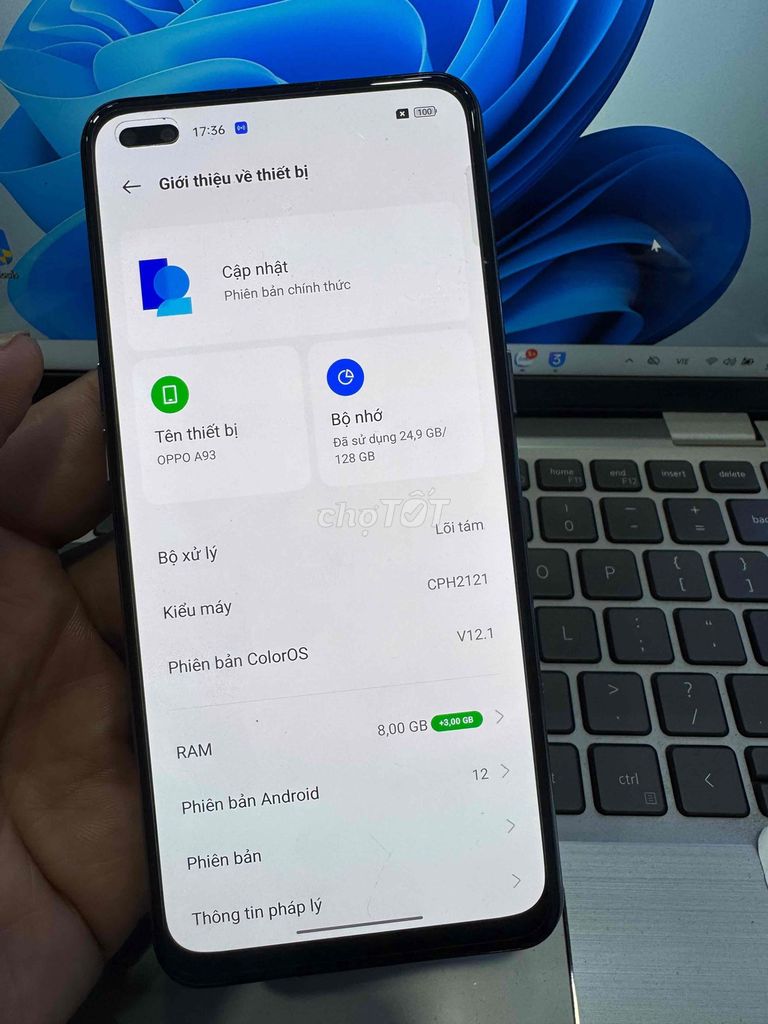 Oppo A93 8GB/128GB Xanh. Mua bán Điện thoại tại Quận 6 Tp Hồ Chí Minh được đăng bởi QUỐC THIÊN BÁN GÓP 0 ĐỒNG  hình 1