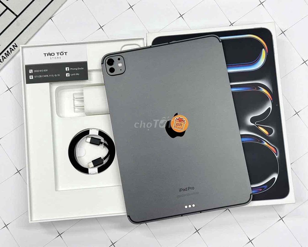 Apple iPad Pro M4 11 inch Wifi 5G LTE Xám Pin 100. Mua bán Máy tính bảng tại Quận 10 Tp Hồ Chí Minh được đăng bởi Táo Tốt Apple  hình 1