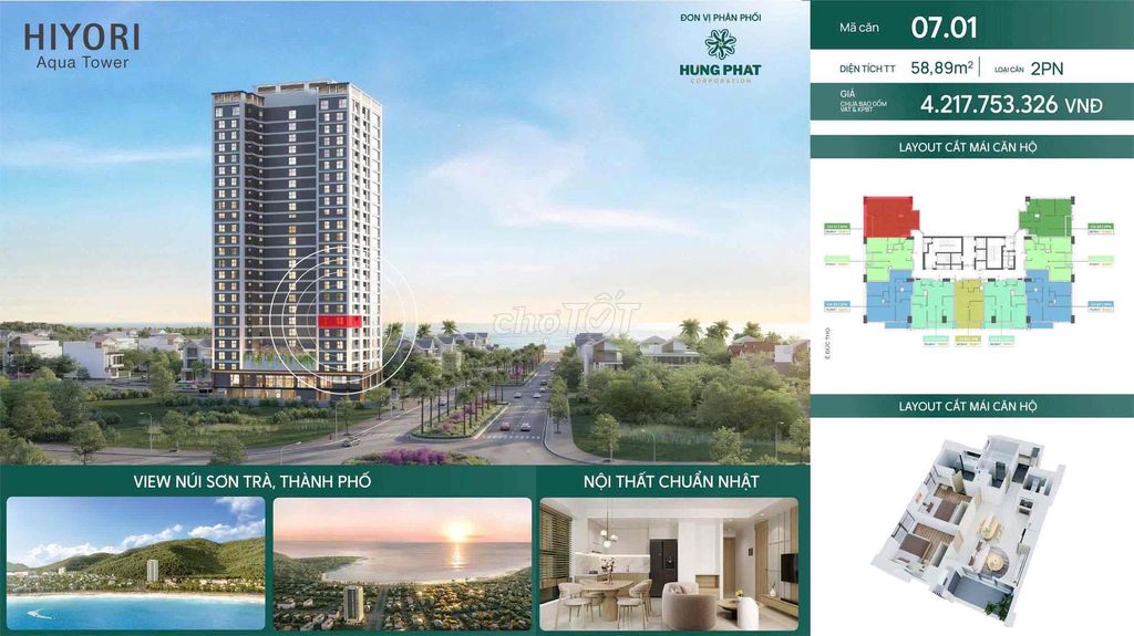 🔥 Nhỉnh 4 tỷ cho căn hộ view biển Mỹ Khê, bàn giao đầy đủ nội thất