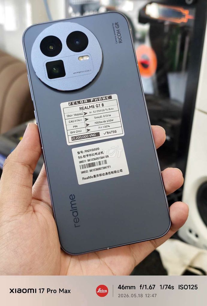Realme GT 8 12GB/256GB Fullbox. Mua bán Điện thoại tại Quận Ninh Kiều Cần Thơ được đăng bởi Zelda Phone hình 1