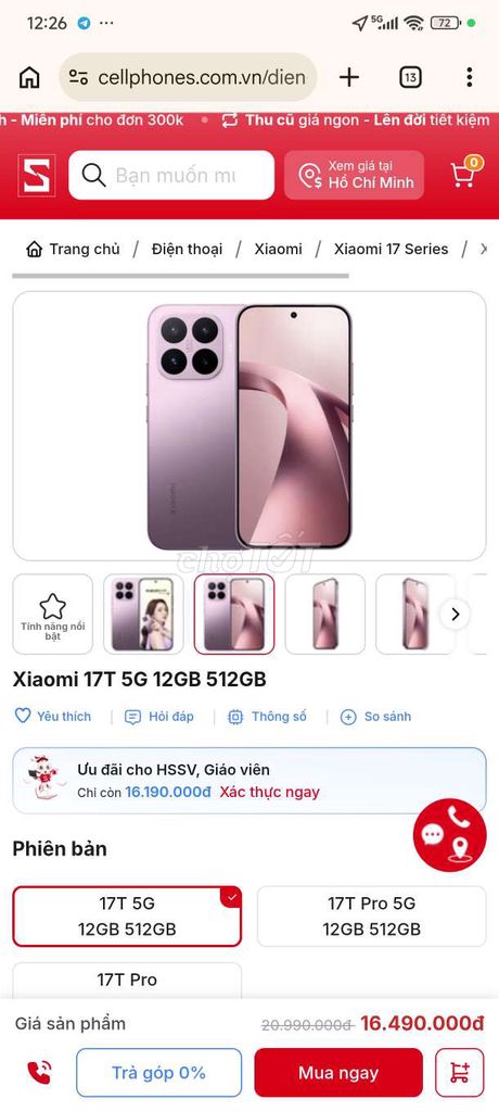 Xiaomi 17T 5G 512GB Tím Nguyên seal. Mua bán Điện thoại tại Quận 4 Tp Hồ Chí Minh được đăng bởi P Yuthunder hình 1