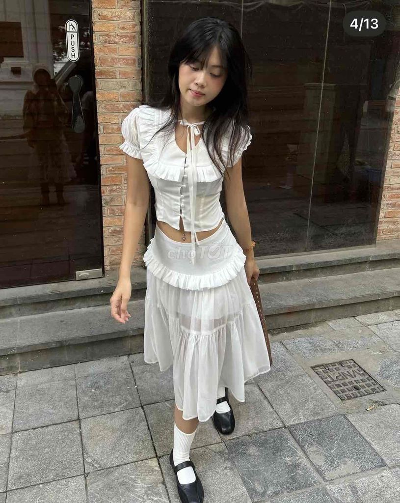 Fullset váy trắng Size M. Mua bán Quần áo tại Huyện Trảng Bàng Tây Ninh được đăng bởi Vân Anh hình 1