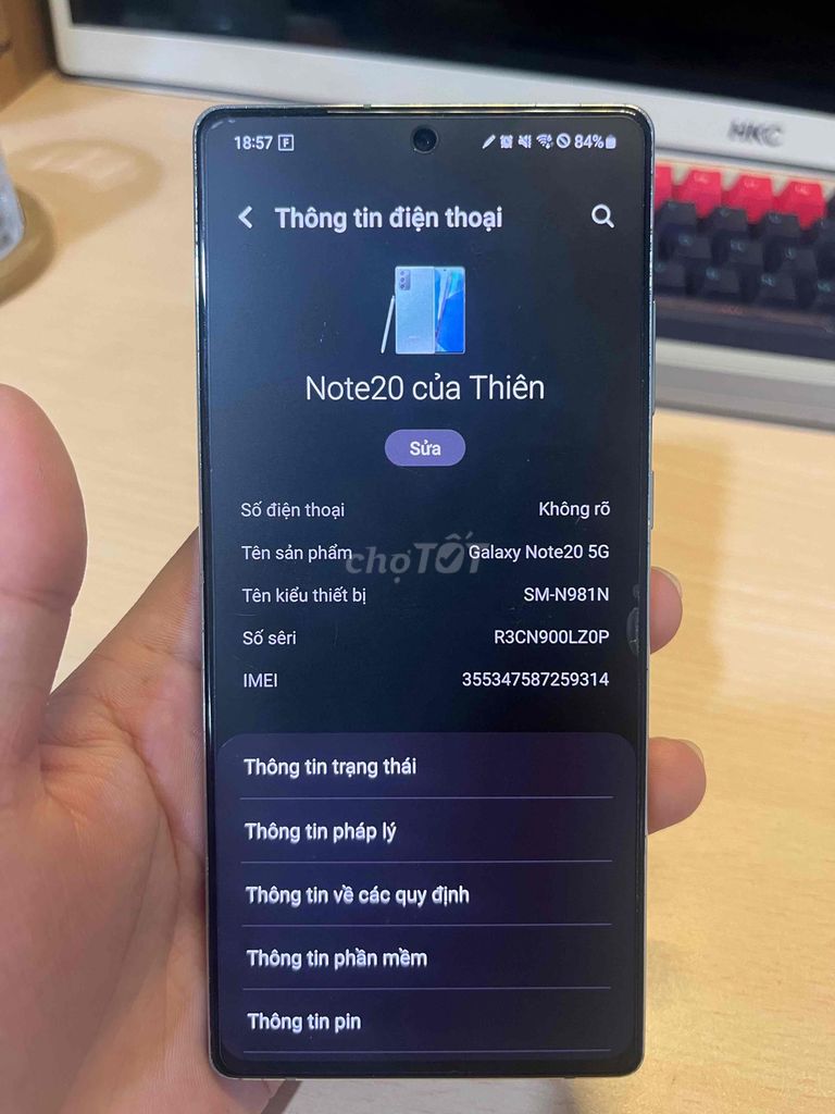 Samsung Galaxy Note20 5G Xanh rêu. Mua bán Điện thoại tại Quận 12 Tp Hồ Chí Minh được đăng bởi Thiên Phong hình 1