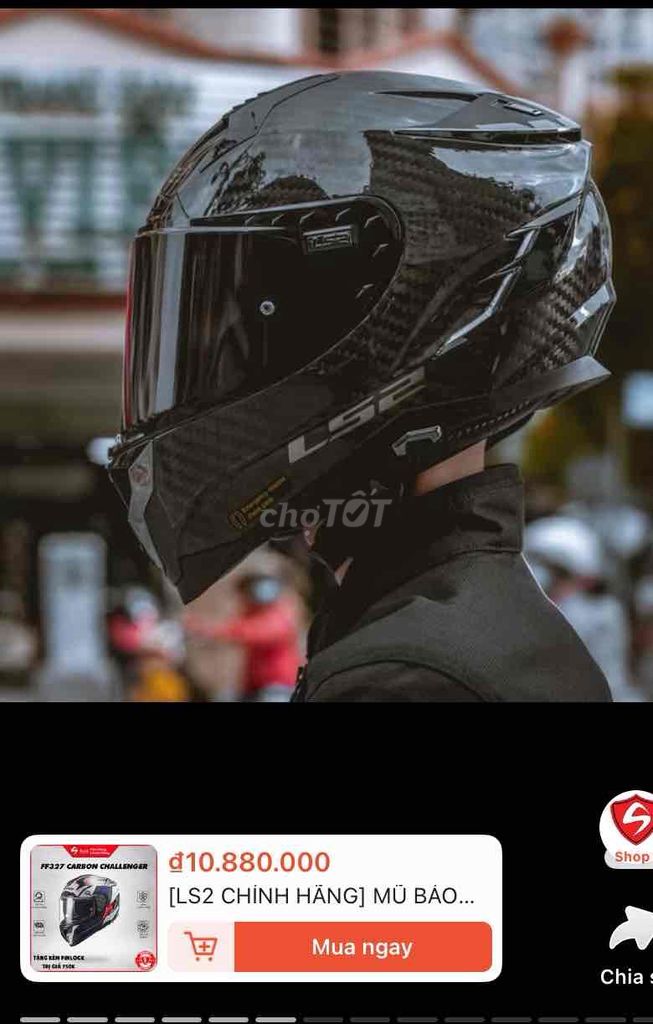 Mũ bảo hiểm fullfake LS2 carbon FF327. Mua bán Phụ tùng xe tại Huyện Hóc Môn Tp Hồ Chí Minh được đăng bởi Tài Dương Gia  hình 5
