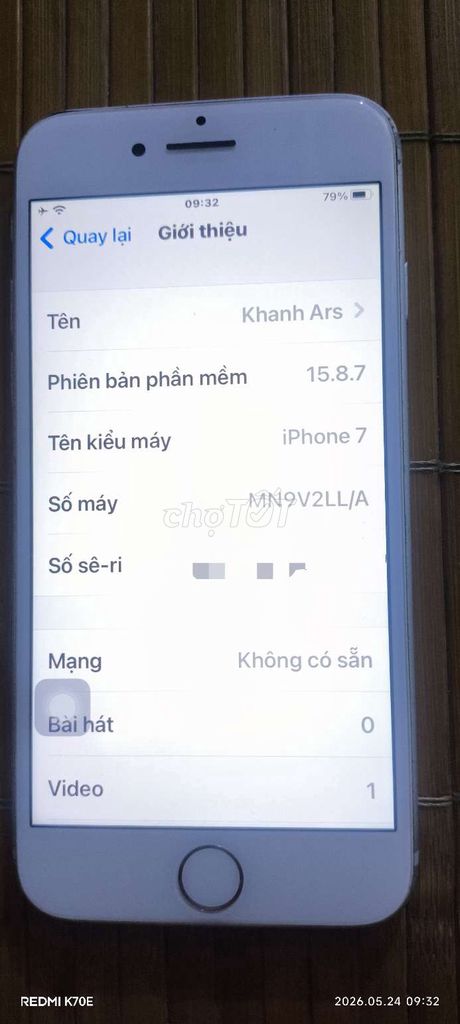 Apple iPhone 7 Trắng. Mua bán Điện thoại tại Thị xã Bến Cát Bình Dương được đăng bởi Khanh Arsenal hình 1