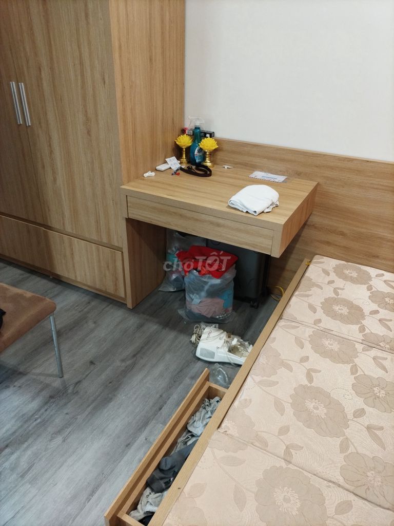 Giường đơn Gỗ MDF Vàng gỗ 1.3x1.9m 2 ngăn kéo. Mua bán Giường, chăn ga gối nệm tại Quận Hồng Bàng Hải Phòng được đăng bởi The Phong Bui hình 1